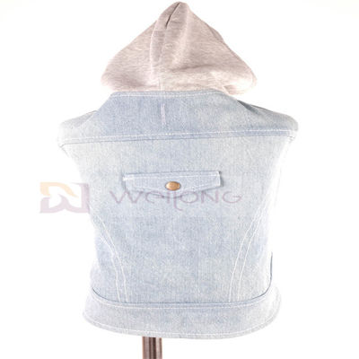 कपास डेनिम पिल्ला हूडि ब्लू विंटेज धुले कपड़े XS-XL
