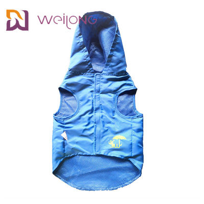 वेल्क्रो ओपनिंग रबर प्रिंट वाटरप्रूफ पेट रेनकोट ब्लू XS-XL